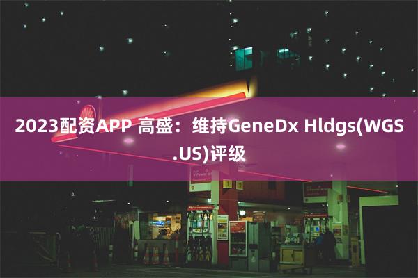 2023配资APP 高盛：维持GeneDx Hldgs(WGS.US)评级