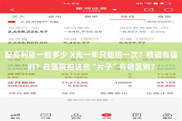 配资利息一般多少 X光一年只能拍一次？核磁有辐射？在医院拍这些“片子”有啥区别？