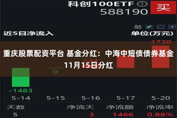 重庆股票配资平台 基金分红：中海中短债债券基金11月15日分红